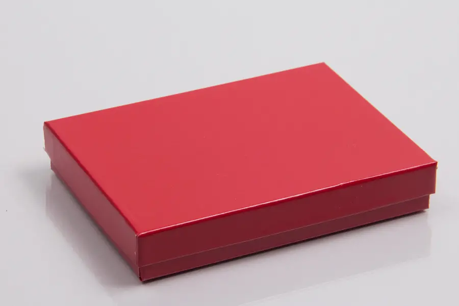 5L x 6W x 1H, 2-Piece Set-Up Jewelry Boxes w/Fiber Insert, Cherry Red