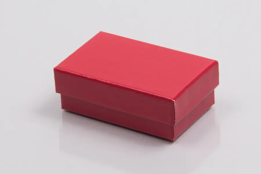 3L x 2-1/8W x 1H, 2-Piece Set-Up Jewelry Boxes w/Fiber Insert, Cherry Red