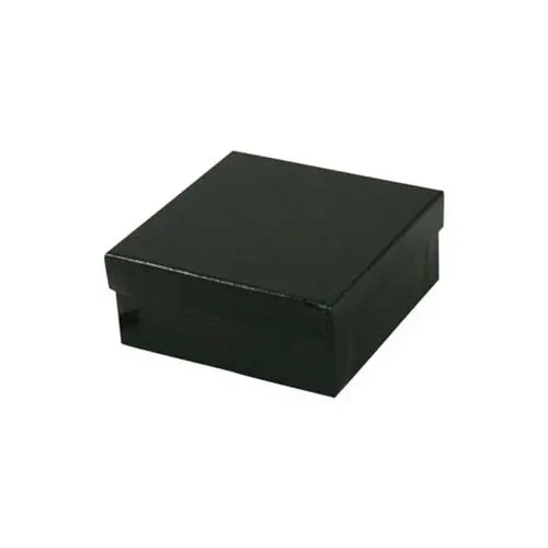 3-1/2L x 3-1/2W x 1-1/2H, 2-Piece Set-Up Jewelry Boxes w/Fiber Insert, Black Semi-Gloss