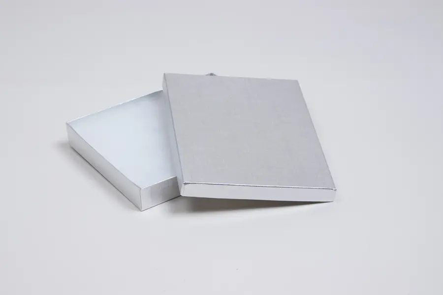 5L x 6W x 1H, Textured Two-Piece Jewelry Boxes, Silver Linen
