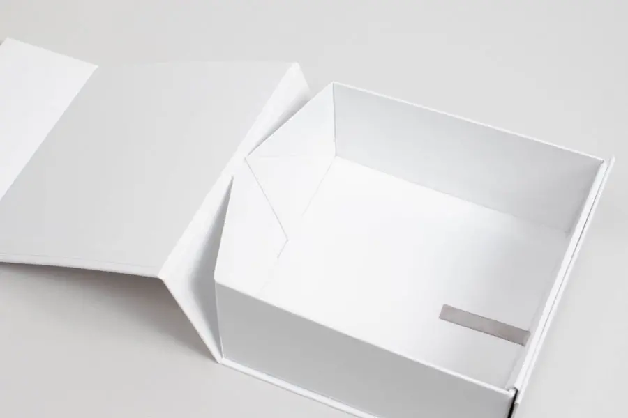 10L x 10W x 4-1/2H, Glossy Magnetic Gift Boxes, White Gloss