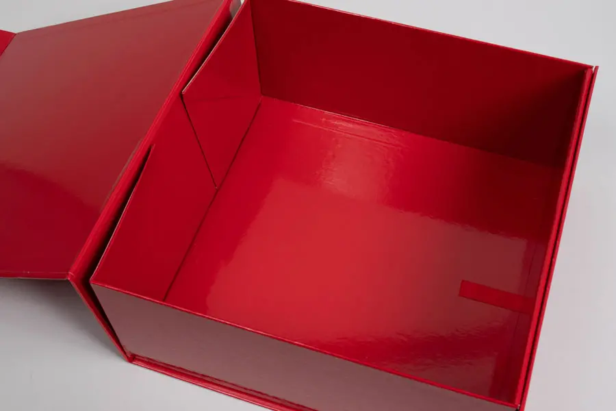 10L x 10W x 4-1/2H, Glossy Magnetic Gift Boxes, Red Gloss Box