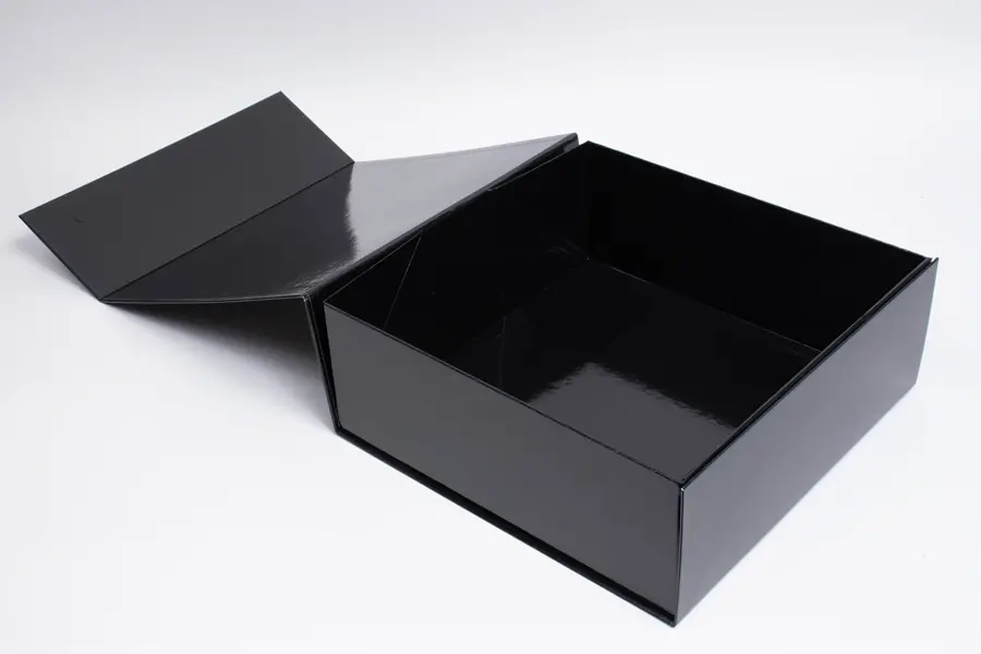 12L x 12W x 4-1/2H, Glossy Magnetic Gift Boxes, Black Gloss