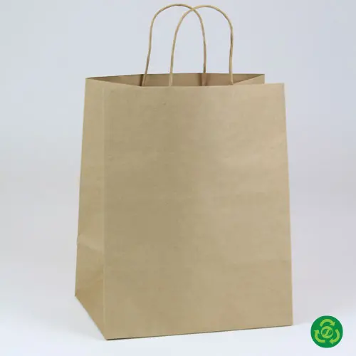 10W x 7D x 12H, Brown Kraft Paper Bags with Twisted Paper Handle