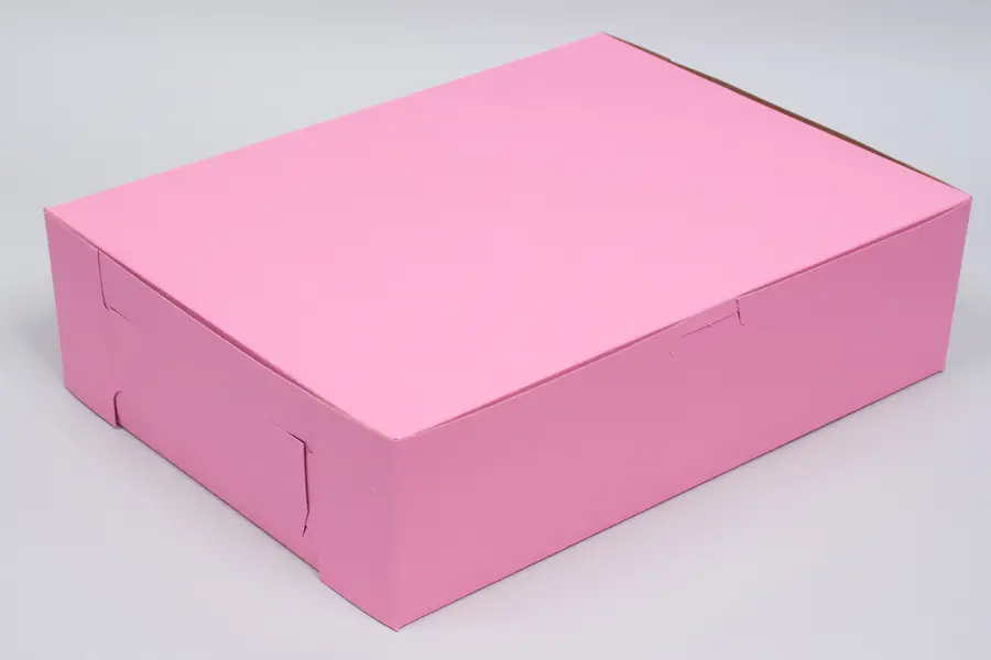 19L x 14W x 4H, Strawberry Pink Bakery Boxes
