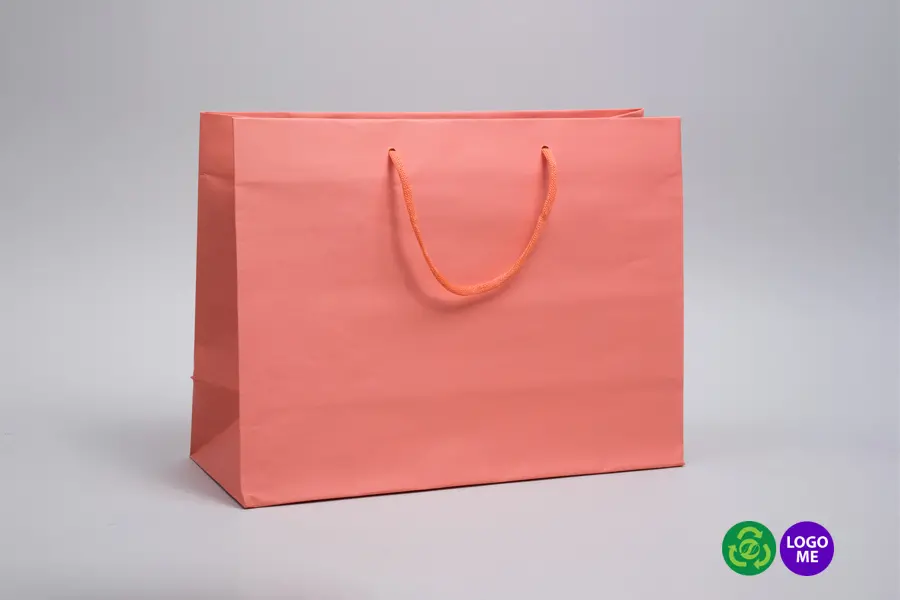 13W x 5D x 10H, Matte Gaia Eurotote Bags with Paper Rope Handles, Cantaloupe