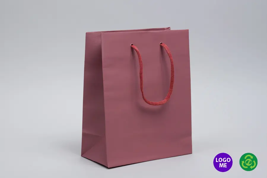 8W x 4D x 10H, Matte Gaia Eurotote Bags with Paper Rope Handles, Marsala