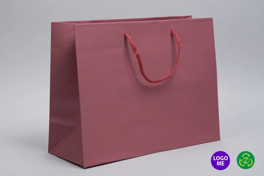 16W x 6D x 12H, Matte Gaia Eurotote Bags with Paper Rope Handles, Marsala