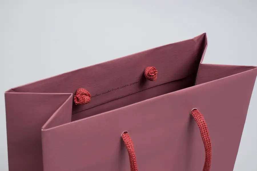 16W x 6D x 12H, Matte Gaia Eurotote Bags with Paper Rope Handles, Marsala