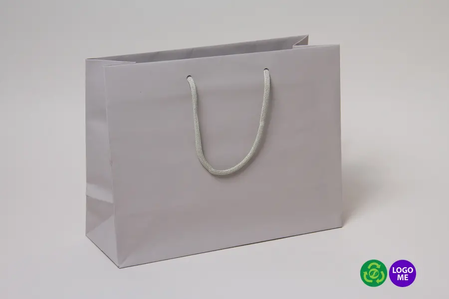 13W x 5D x 10H, Matte Gaia Eurotote Bags with Paper Rope Handles, Gray