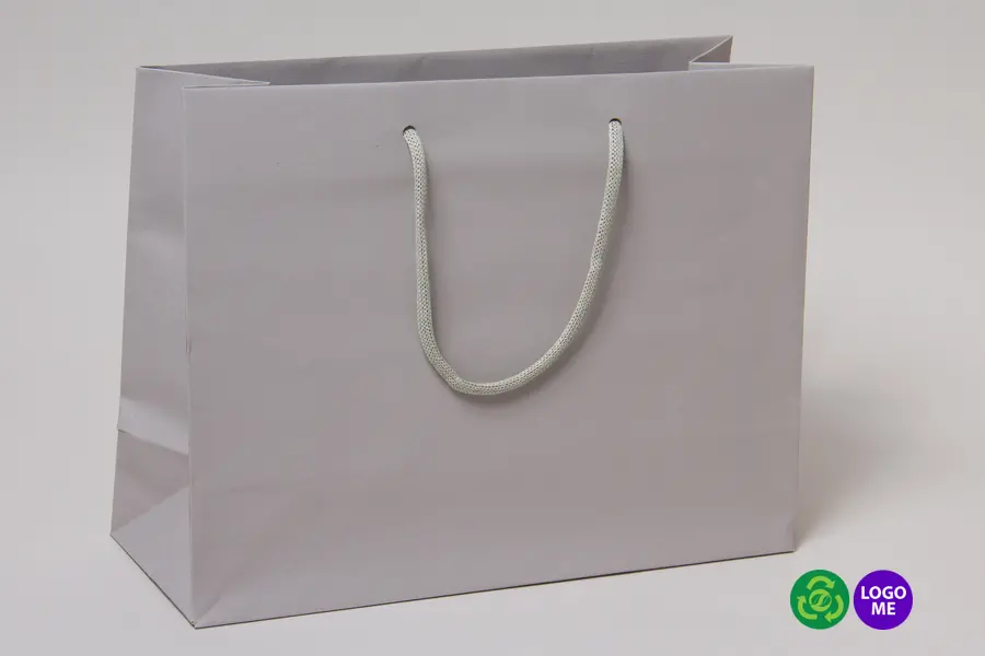 16W x 6D x 12H, Matte Gaia Eurotote Bags with Paper Rope Handles, Gray