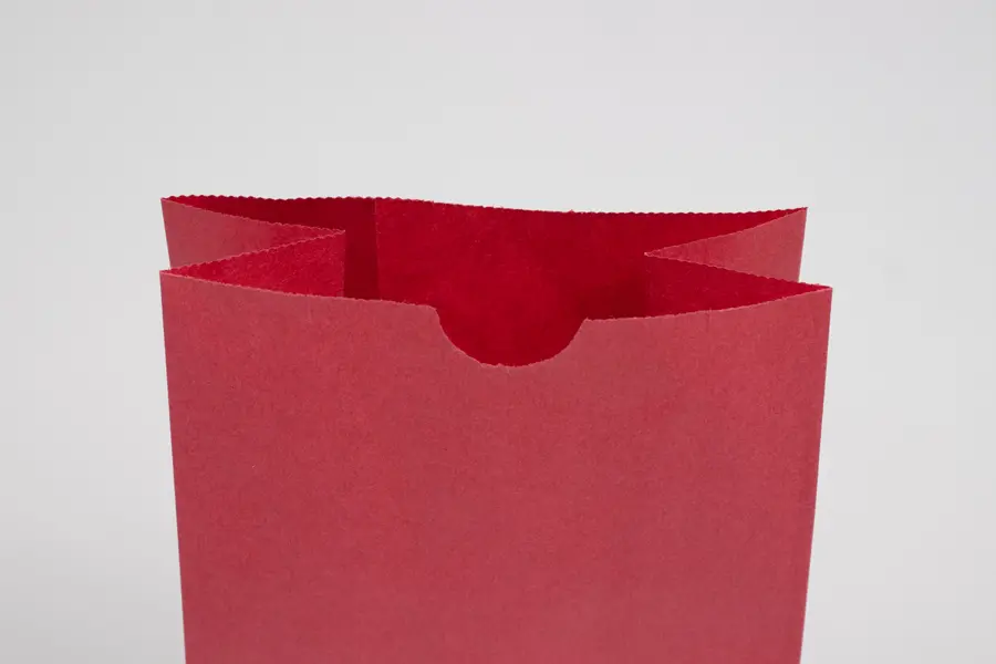 4-1/8W x 2-1/2D x 7-7/8H, Stand Up Colored Paper Bags, Red