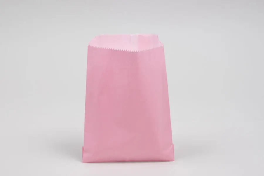 5-3/4W x 7-1/2H, Glassine Lined Gourmet Merchandise Bags, Petal Pink