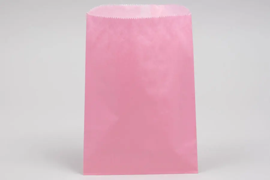 6-3/4W x 9-1/4H, Glassine Lined Gourmet Merchandise Bags, Petal Pink
