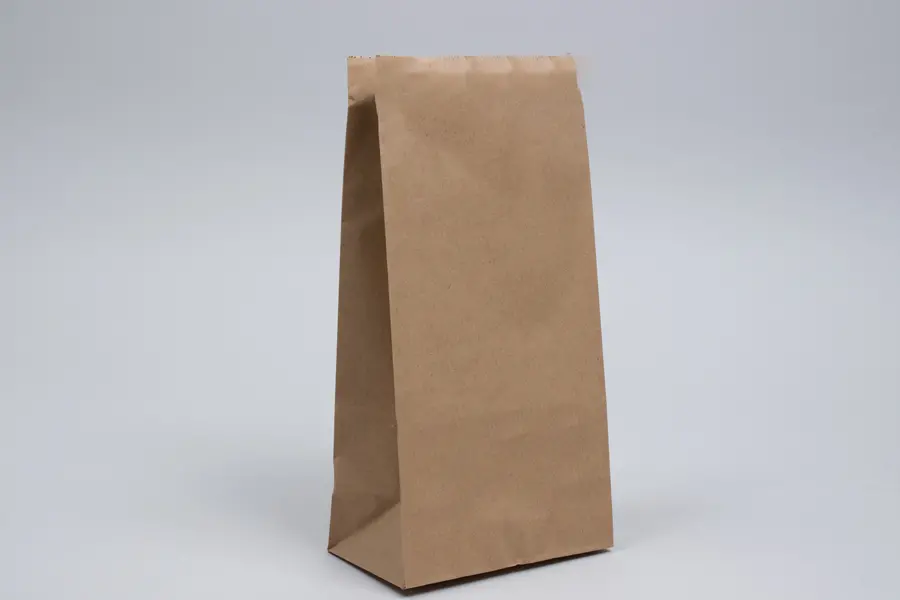 6-1/4W x 3-13/16D x 12-1/2H, Stand Up Paper Merchandise Bags, Natural Kraft