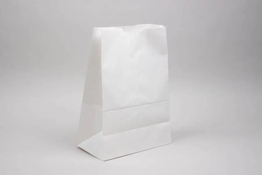 11W x 6D x 17H, Stand Up Paper Merchandise Bags, White