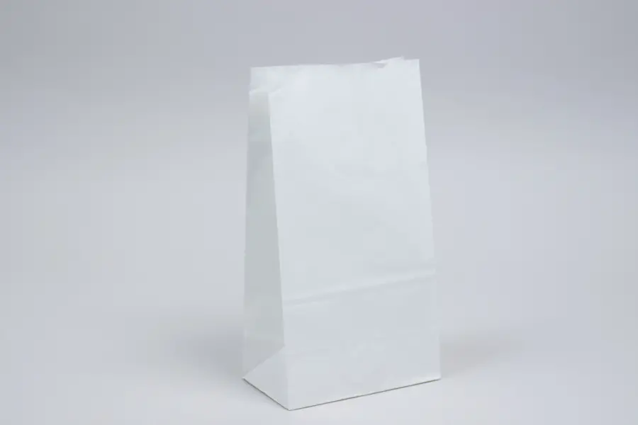 6W x 3-5/8D x 11-1/16H, Stand Up Paper Merchandise Bags, White