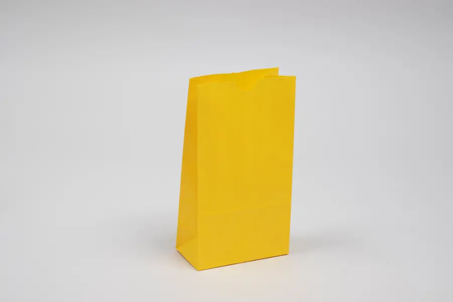 4-1/8W x 2-1/2D x 7-7/8H, Stand Up Colored Paper Bags, Sunburst