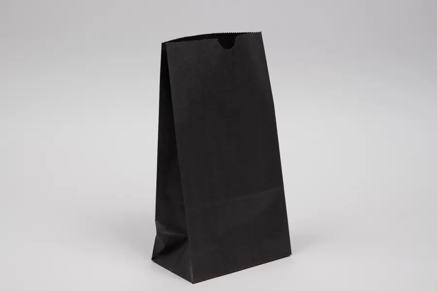 6W x 3-5/8D x 11-1/16H, Stand Up Colored Paper Bags, Black