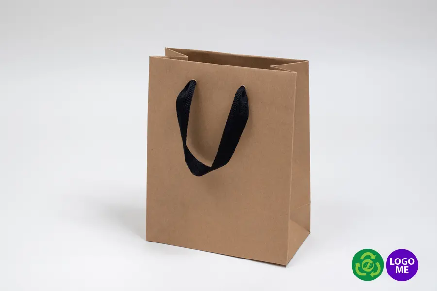 8W x 4D x 10H, Kraft Eurotote Bags with Twill Handles