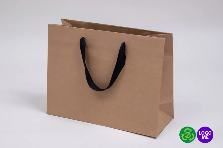 13W x 5D x 10H, Kraft Eurotote Bags with Twill Handles