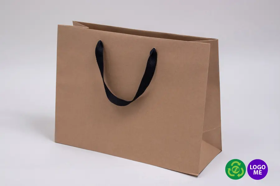 16W x 6D x 12H, Kraft Eurotote Bags with Twill Handles