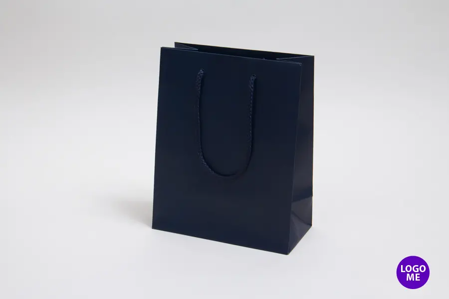 8W x 4D x 10H, Matte Eurotote Bags with Rope Handles, Matte Navy