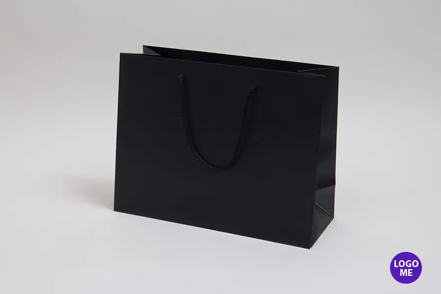 13W x 5D x 10H, Matte Eurotote Bags with Rope Handles, Black Matte