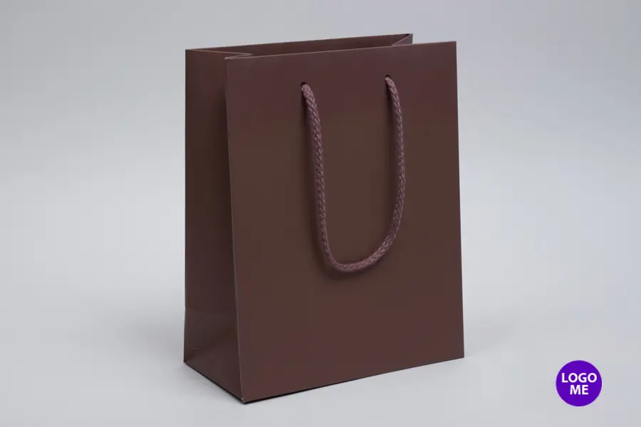 8W x 4D x 10H, Matte Eurotote Bags with Rope Handles, Matte Mocha