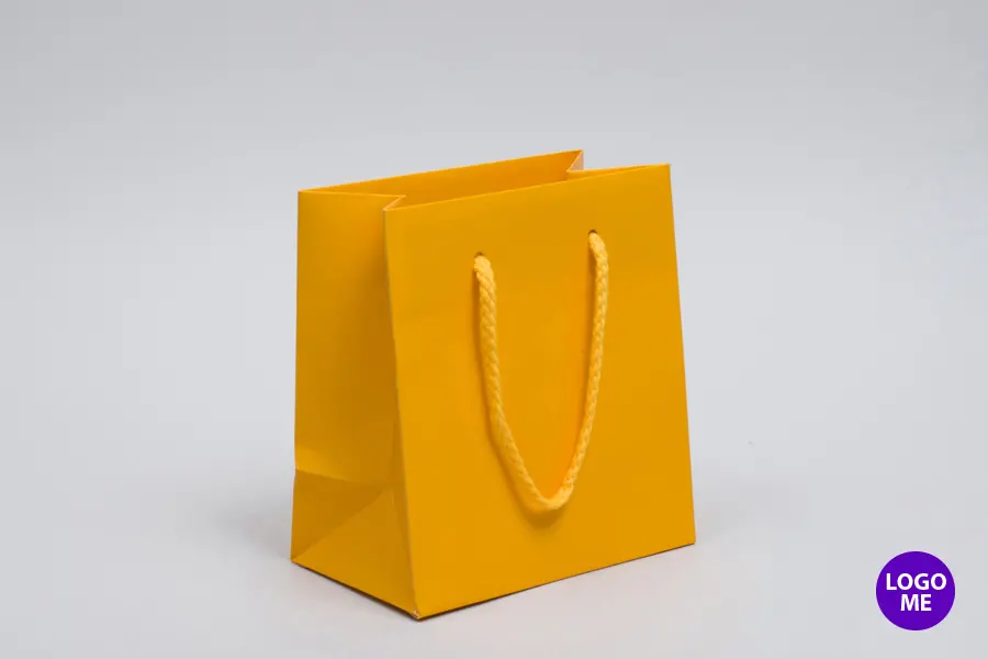 6W x 3-1/2D x 6-1/2H, Matte Eurotote Bags with Rope Handles, Matte Sunshine