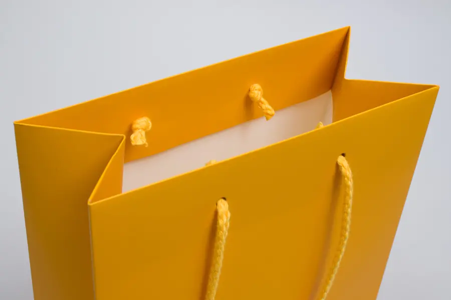 8W x 4D x 10H, Matte Eurotote Bags with Rope Handles, Matte Sunshine