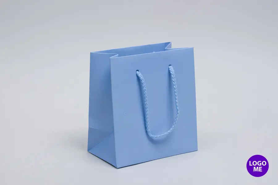 6W x 3-1/2D x 6-1/2H, Matte Eurotote Bags with Rope Handles, Matte Serenity