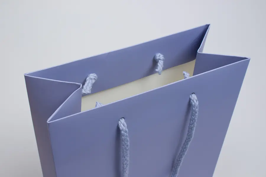 8W x 4D x 10H, Matte Eurotote Bags with Rope Handles, Matte Wisteria