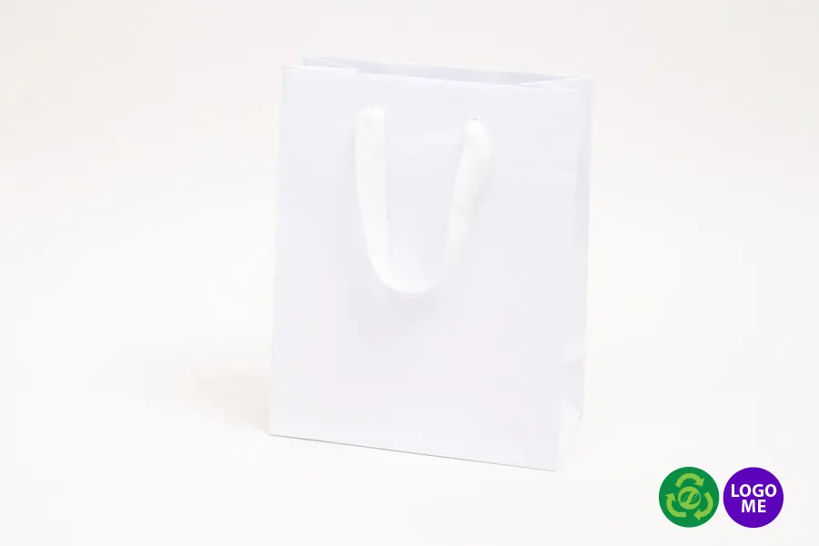 8W x 4D x 10H, Matte White Eurotote Bags with Twill Handles