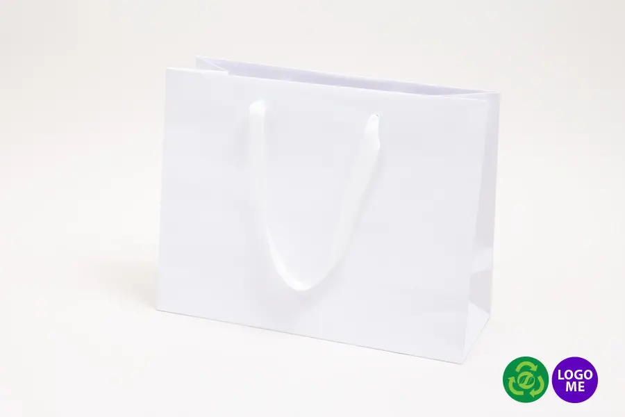 13W x 5D x 10H, Matte White Eurotote Bags with Twill Handles