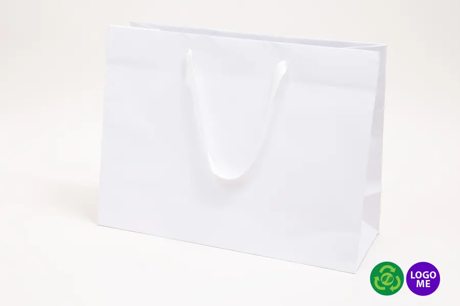 16W x 6D x 12H, Matte White Eurotote Bags with Twill Handles