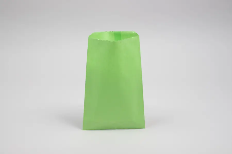 6-1/4W x 9-1/4L, Pinch Bottom Colored Paper Bags, Lime