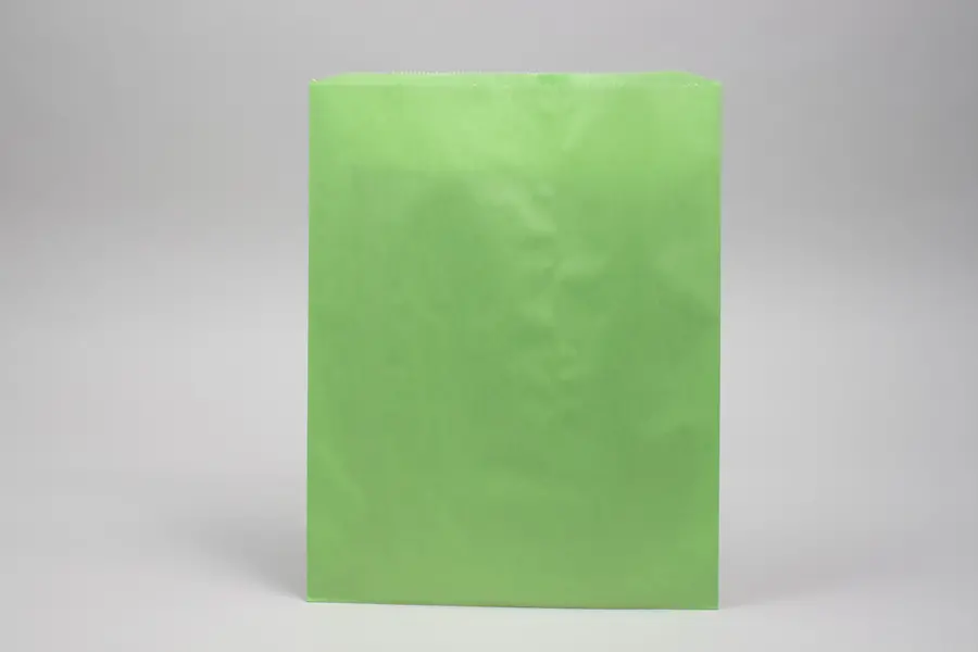 12W x 15L, Pinch Bottom Colored Paper Bags, Lime