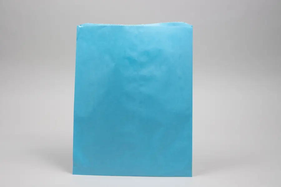 12W x 15L, Pinch Bottom Colored Paper Bags, Sky Blue