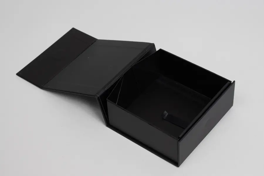 3-5/8L x 3-1/2W x 1-1/2H, Brown Kraft Magnetic Gift Boxes, Black Matte