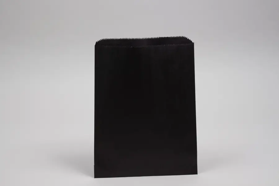 8-1/2W x 11L, Pinch Bottom Colored Paper Bags, Black