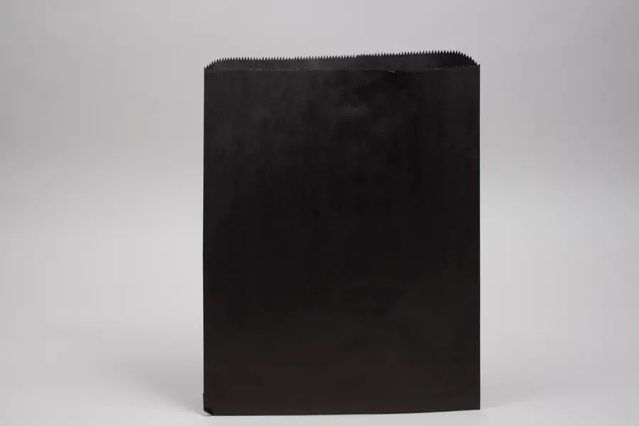 12W x 15L, Pinch Bottom Colored Paper Bags, Black