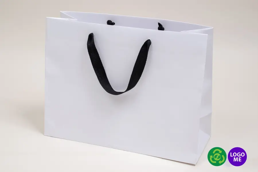 16W x 6D x 12H, White Eurotote Bags with Twill Handles
