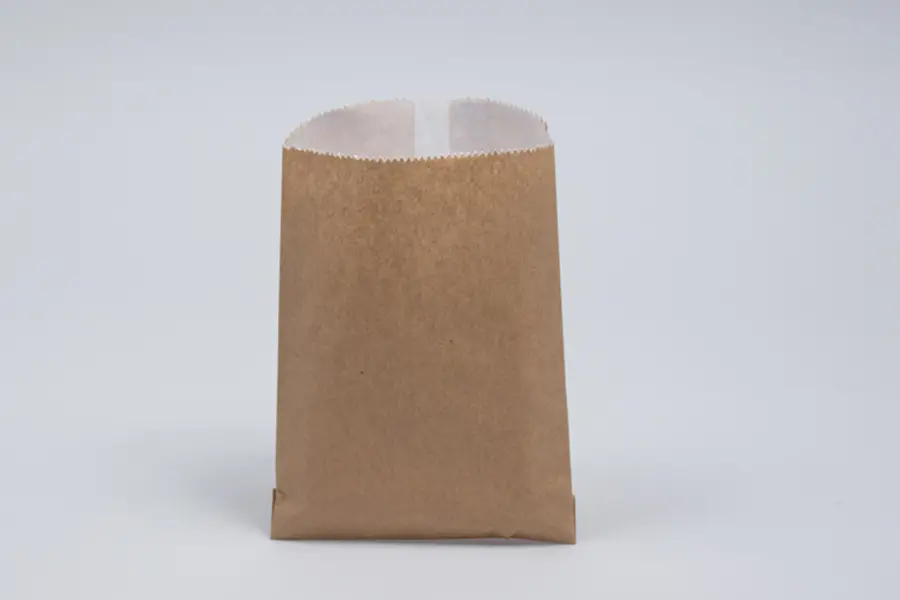 6-3/4W x 9-1/4H, Glassine Lined Gourmet Merchandise Bags, Natural Kraft
