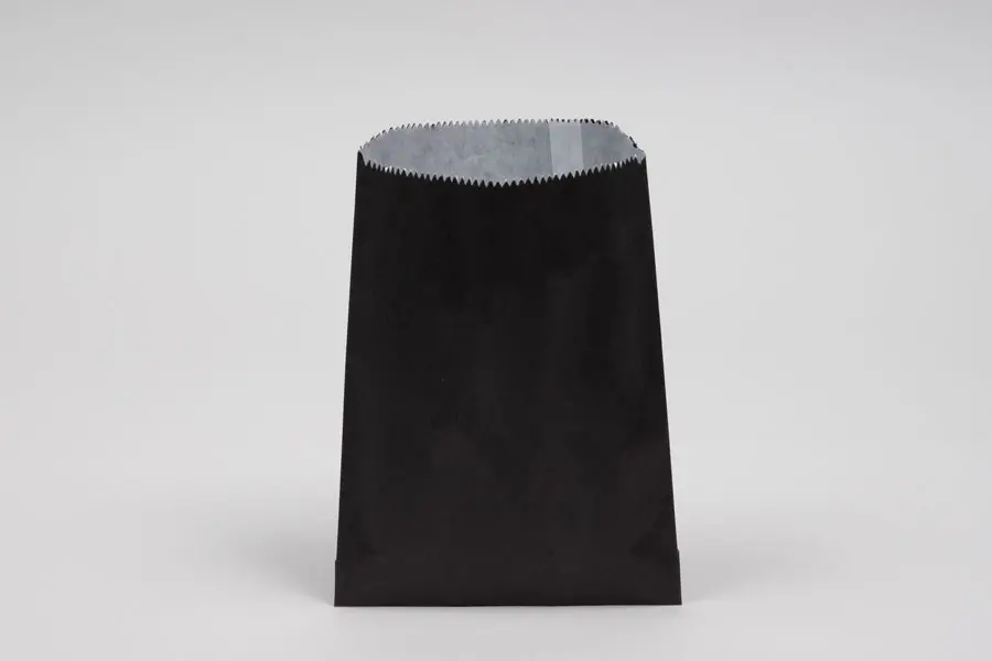 5-3/4W x 7-1/2H, Glassine Lined Gourmet Merchandise Bags, Black