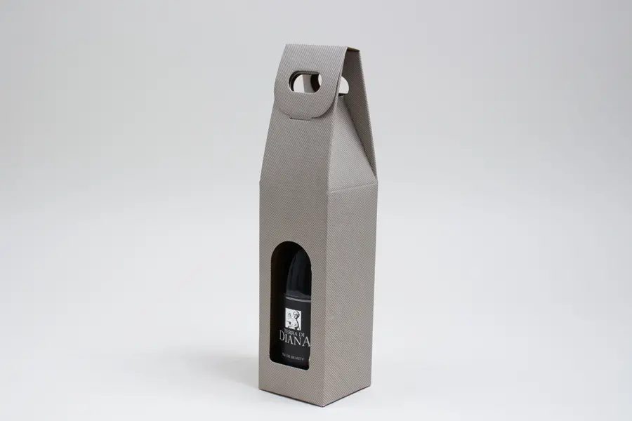 3-1/2L x 3-1/2W x 15H, Grey Groove Italian Wine Boxes, Gris Gray Groove