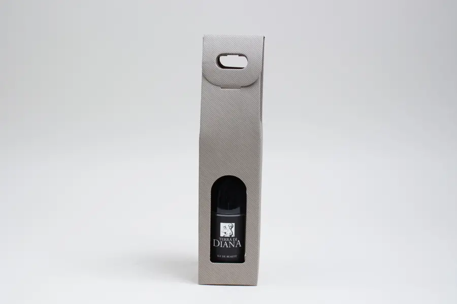 3-1/2L x 3-1/2W x 15H, Grey Groove Italian Wine Boxes, Gris Gray Groove