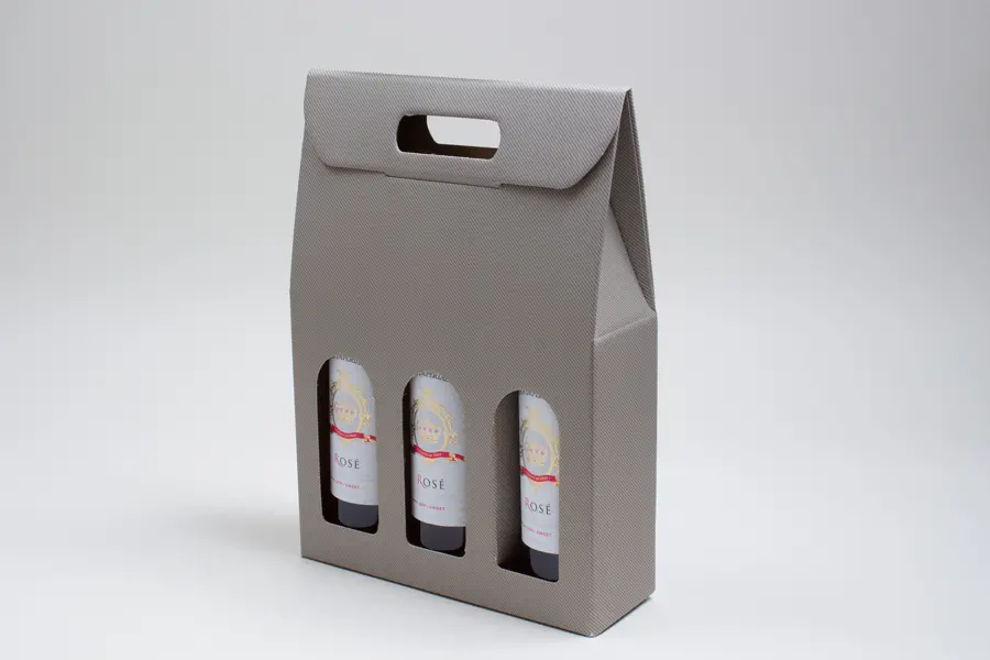 10-5/8L x 3-1/2W x 15H, Grey Groove Italian Wine Boxes, Gris Gray Groove