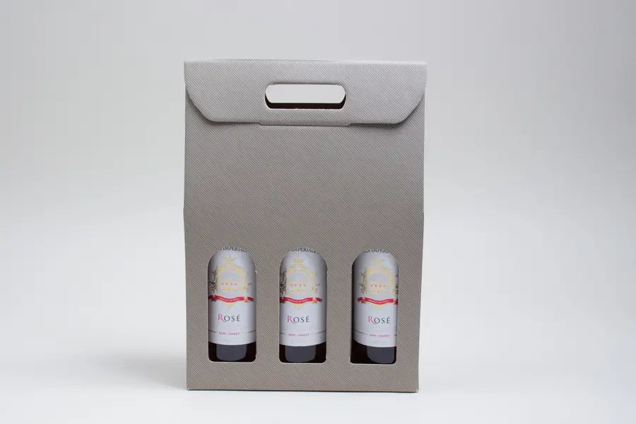 10-5/8L x 3-1/2W x 15H, Grey Groove Italian Wine Boxes, Gris Gray Groove