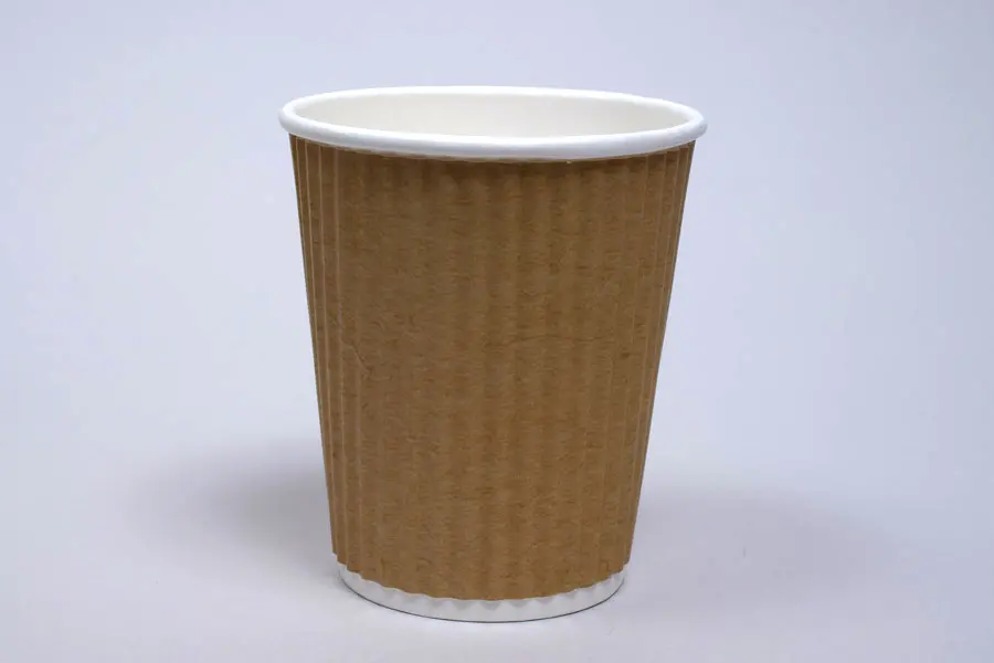 8 Ounce, Natural Kraft Insulated Ripple Paper Cups